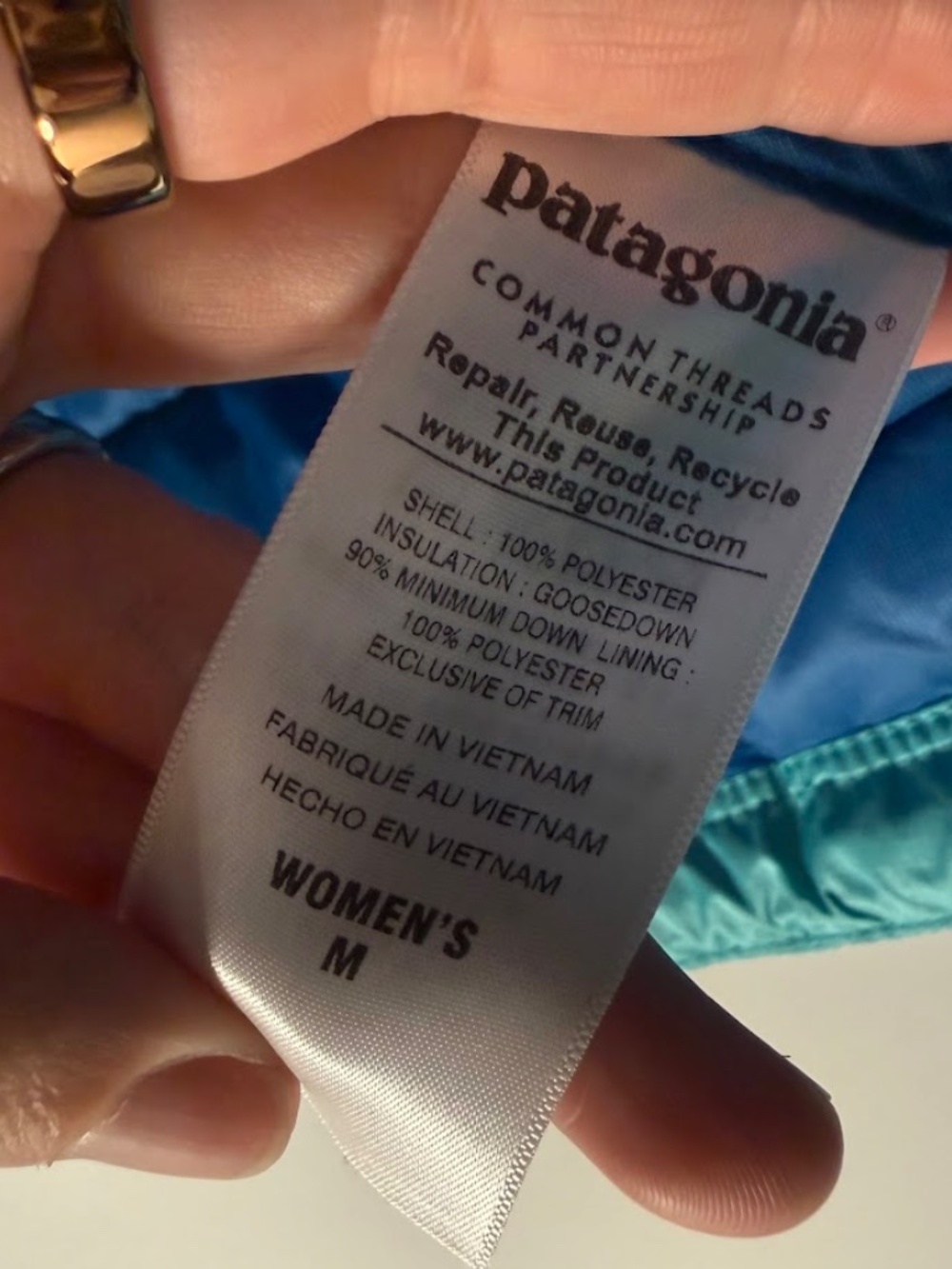 Patagonia Teal Blue Goose Down Quilted Puffer Vest - Picture 4 of 4